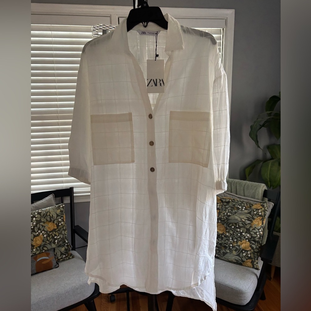 Zara Classic White Tunic Shirt